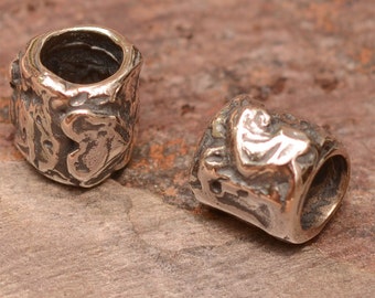 Tube Bead with Heart in Sterling Silver, BE-8 (ONE)