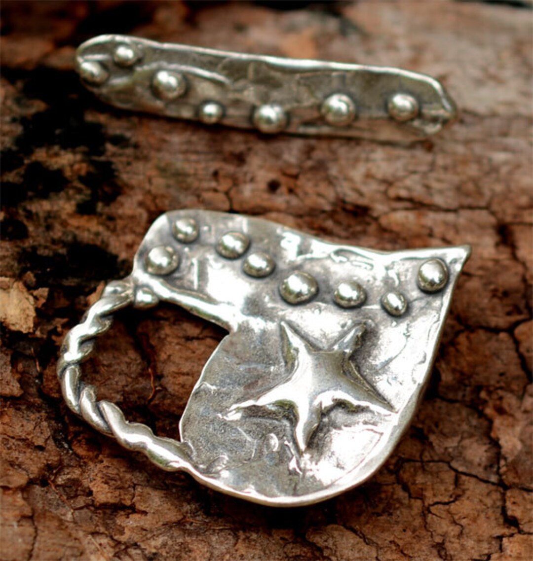 Artisan Heart and Star Sterling Silver Toggle - Etsy