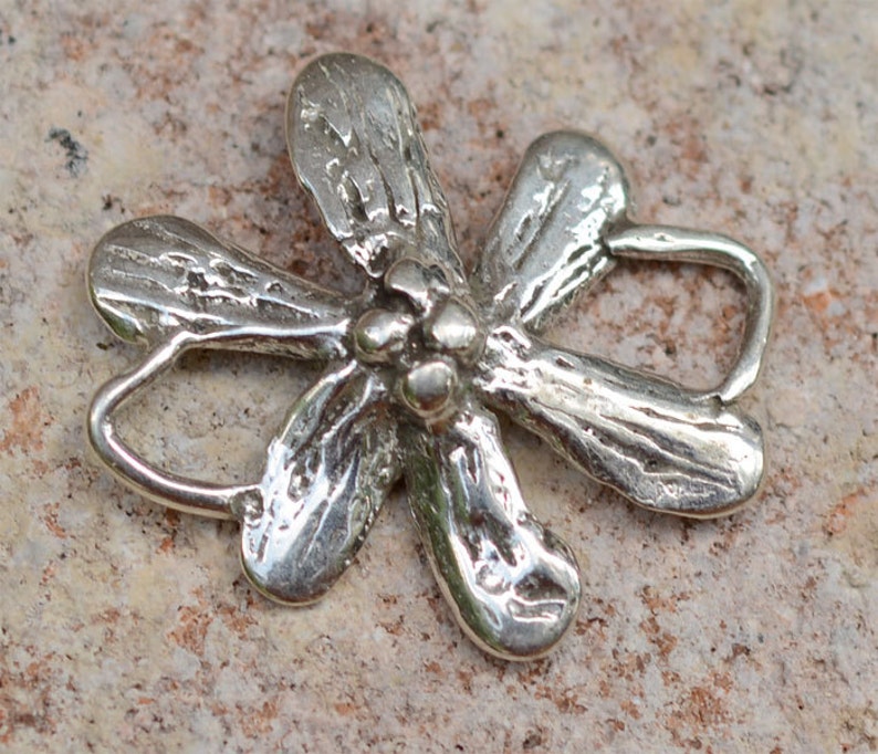 Artisan Flower Link in Sterling Silver image 2