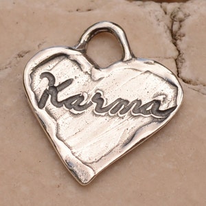 Karma Heart Charm in Sterling Silver, H-360