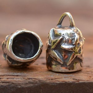 Artisan End Caps 6mm Star Adorned End Caps in Sterling Silver, for Horse Hair or Leather, Pair, BC-223