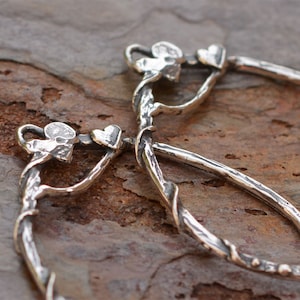 Artisan Earring Hoop Findings in Sterling Silver, CatD-459, (PAIR)