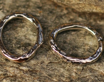 Sterling Silver Link, Twiggy Oval Links,  SS-218, (Set of 2)