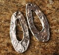 Long Oval Earring Drops in Sterling Silver, CatD-193 (PAIR)