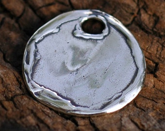 Charm de disco artesanal en plata de ley SS-300 (UNO)