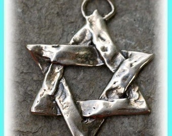 Artisan Star of David Sterling Silver Pendant