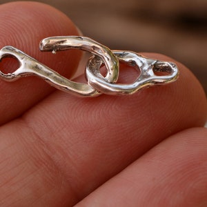 Rustic Hook and Eye Clasp in Sterling Silver, SS-205 image 3