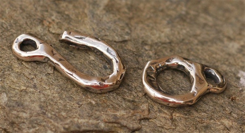 Rustic Hook and Eye Clasp in Sterling Silver, SS-205 image 4