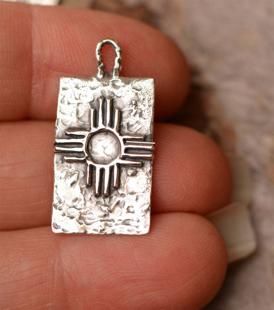 Zia Symbol // Zia Sun Charm // Sterling Silver Zia Cross // Etsy