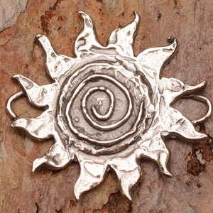 Sacred Spiral Sun Pendant or Link in Sterling Silver, SS-296 image 3