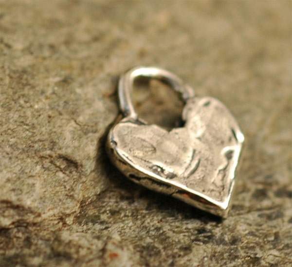 Chunky Heart Charm in Sterling Silver H-521 