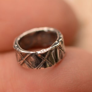 Rustic Slider Bead, 9mm ID Slide, Sterling Silver, CatD-1027 (ONE)