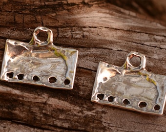 End Connectors for Bracelet or Earrings,  Sterling Silver Findings, CatD-489 (PAIR)