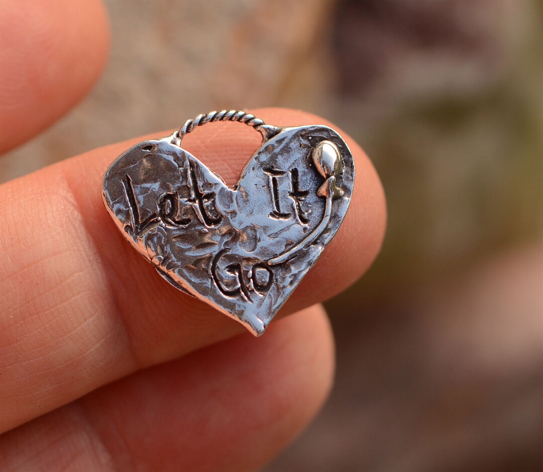 Hit Let Heart Let It Go Heart With Balloon in Sterling Silver, SS-950 - Etsy