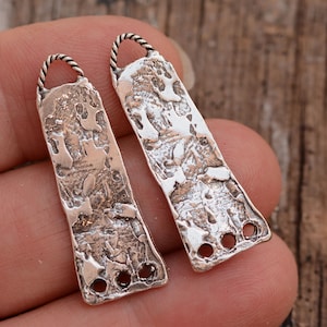 Tall Earring Dangle Components, Sterling Silver, CatD-938 (PAIR)
