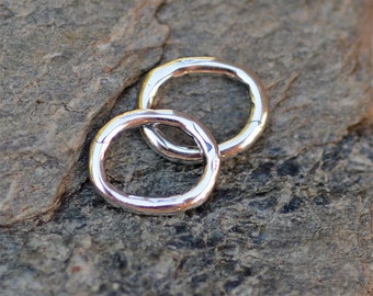 Oval Links in Sterling Silver, Closed Connectors, SS-312 (Set of 2)