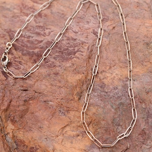 Paperclip Chain Necklace (or bracelet) in Sterling Silver 9x3mm Links, SS-764