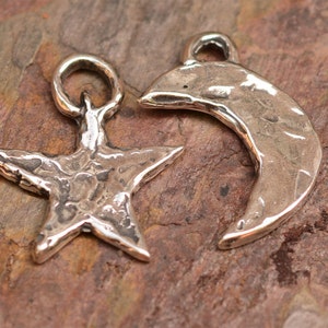 Star and Moon Charms in Sterling Silver, CatD-92-93