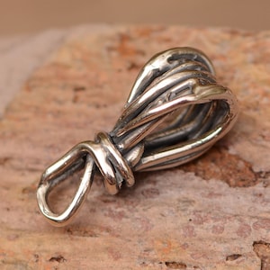 Artisan Wire Wrap Sculpted Bail, CLOSED Loop, in Sterling Silver, SS-748