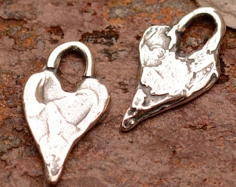 Tiny Heart Charms in Sterling Silver, SS-421 (Set of 2)