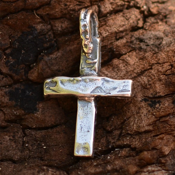 Small Cross Charm in Sterling Silver,  SS-345 (ONE)