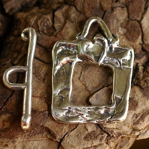 Heart on a Square Too Toggle and Bar in Sterling Silver, CatD-7