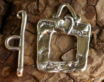 Heart on a Square Too Toggle and Bar in Sterling Silver, CatD-7