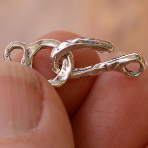 Rustic Hook and Eye Clasp in Sterling Silver, SS-205
