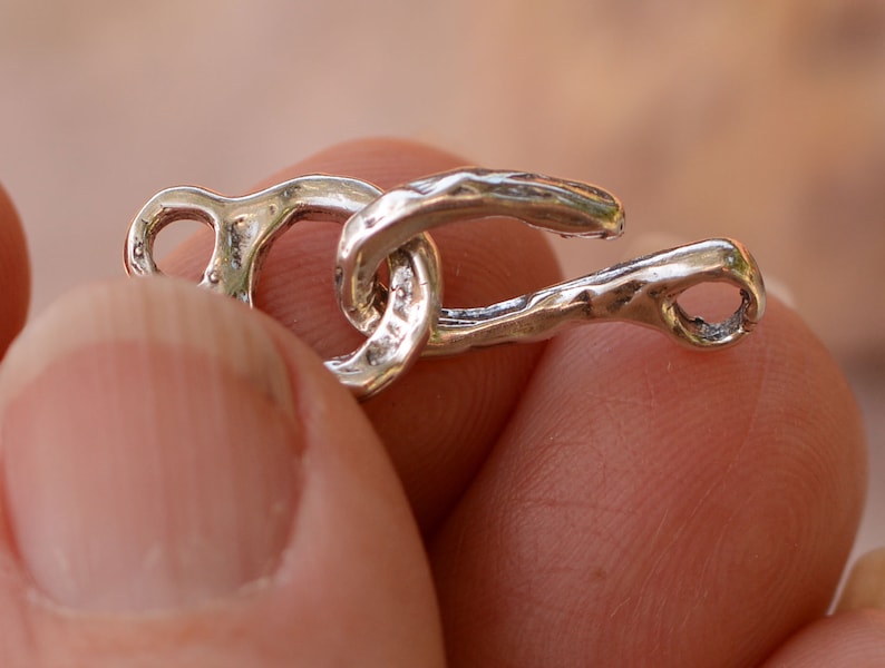 Rustic Hook and Eye Clasp in Sterling Silver, SS-205 image 2