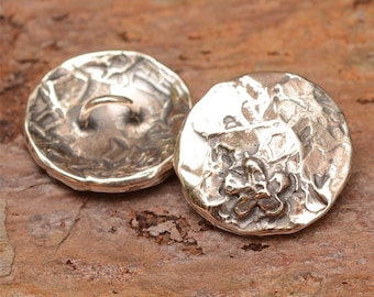 Artisan Sterling Silver Flower Button for Wrap Style Bracelets,B-286
