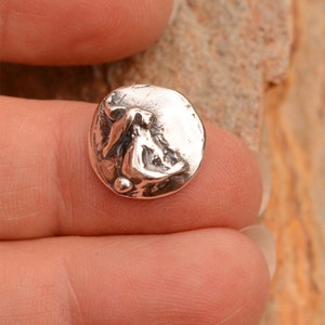 Bunny Button // Small Rabbit Sterling Silver Button - Etsy