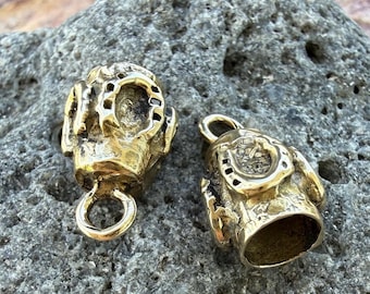 6mm Horseshoe End Caps in Gold Bronze, YB-306 (PAIR)
