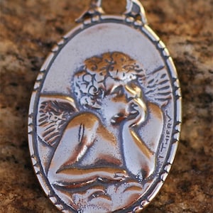 Angel Cherub Rafael Charm in Sterling Silver, R-116
