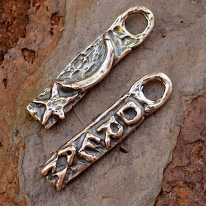 Dream Tag Charm in Sterling Silver with Moon and Star, CatD-244 (ONE)