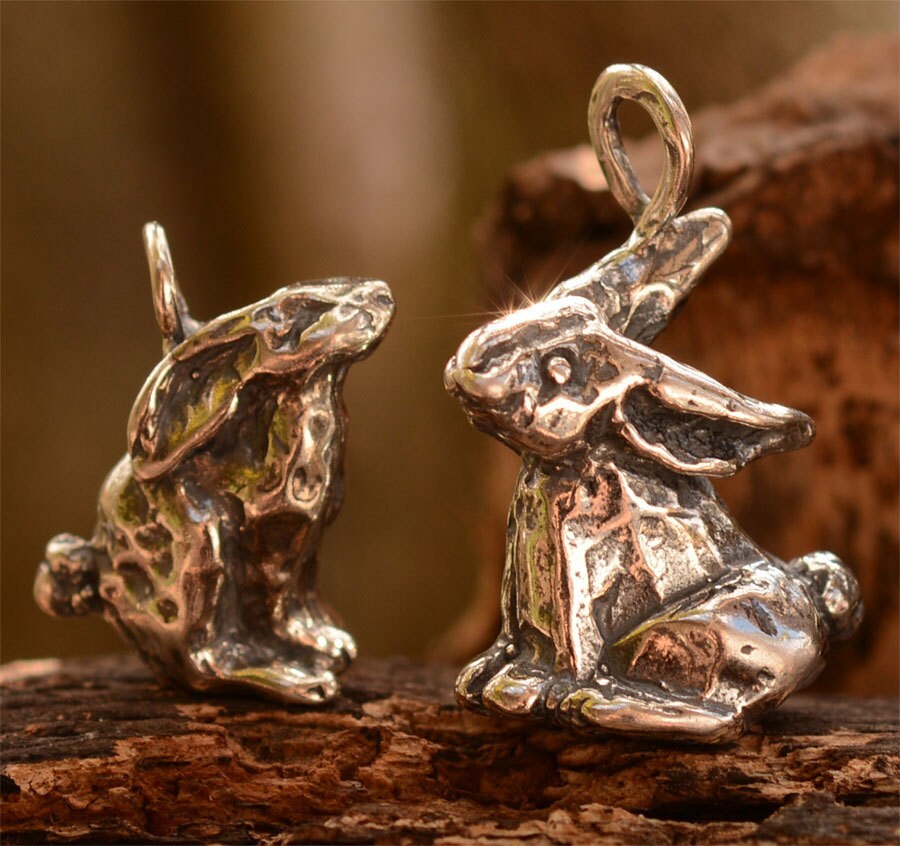 ●Oryany●SCRUNCH Bag/Silver + Rabbit Charm/SET割引 Bunny Rabbit Sterling Silver Pendant, Artisan Big Bunny