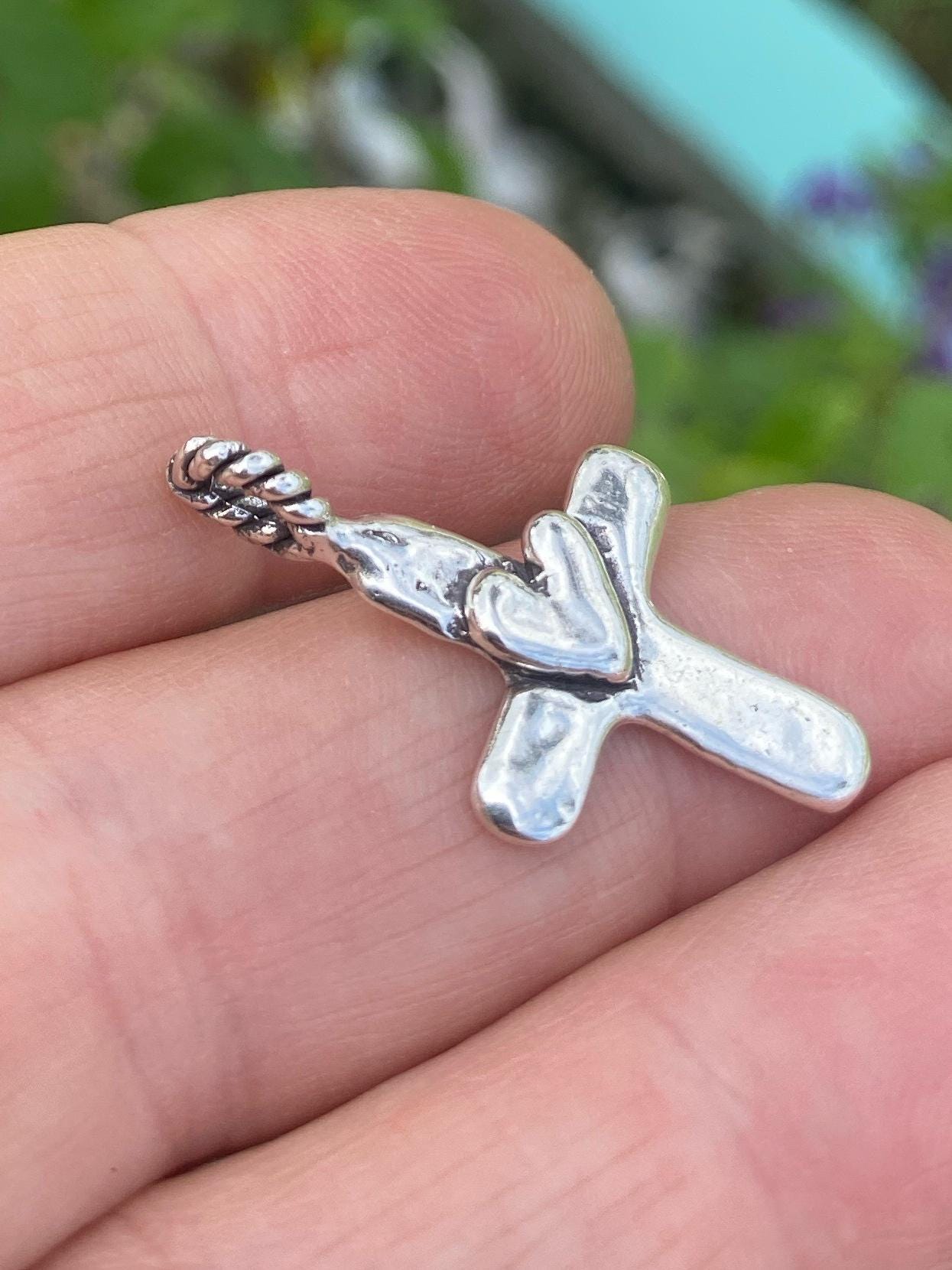 ☆ENGBROX☆ silver925 heart and cross necklace EBNL25014SV 925 Sterling Silver Cubic Zirconia Faith Hope Love Cross