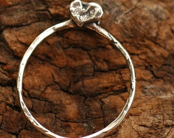 Heart Adorned Charm Holder in Sterling Silver, PN-45