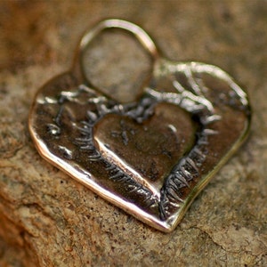 Layered Heart Charm in Sterling Silver, CatD-134 image 4