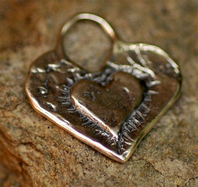 Layered Heart Charm in Sterling Silver H-134 - Etsy