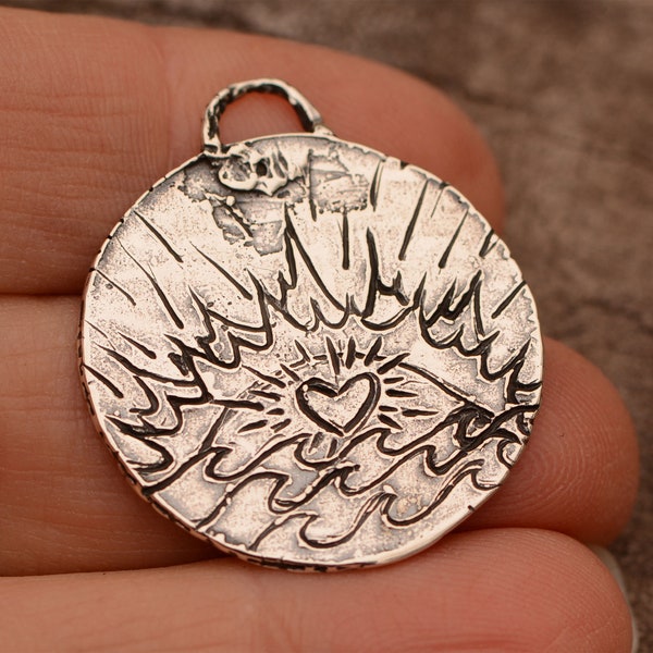 Always You Sunrise over Ocean, Sterling Silver Pendant, CatD-1036