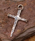 Rustic Nail Cross in Sterling Silver, CatD-359