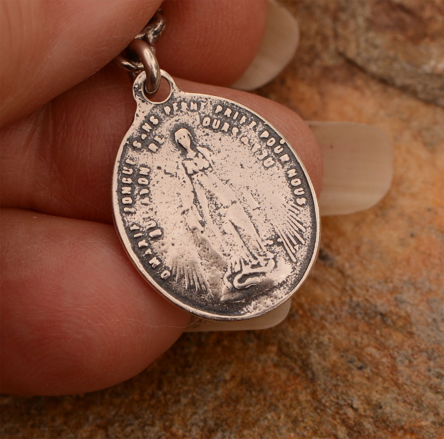 アクセサリー Micheal Saint Michael the Archangel Vintage Reproduction in Sterling