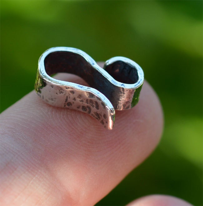 Rustic Hammered Hook Clasp in Sterling Silver