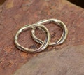 Sterling Silver Links, 14mm Grooved Link, Artisan Connectors, Two Links