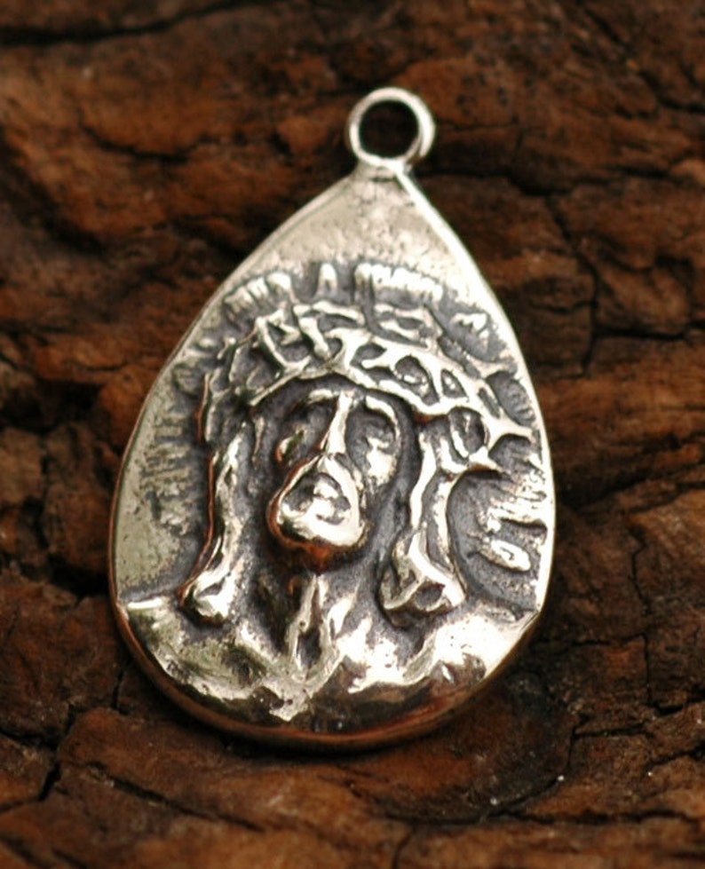 Passion of Christ Teardrop and Guadalupe Charm in Sterling Silver, SS-66 image 2