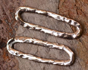 Long Rectangle Links in Sterling Silver, SS-667, (Two Links)