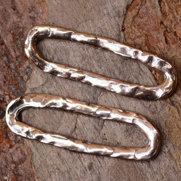 Long Rectangle Links in Sterling Silver, SS-667, (Two Links)