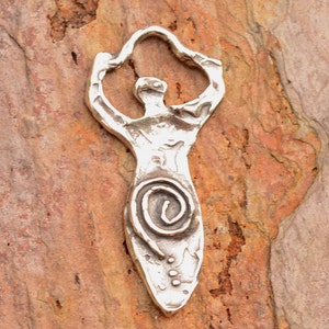 Goddess with Sacred Spiral in Sterling Silver, SS-367