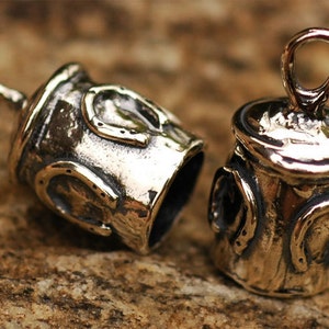 8mm Horse Shoe Adorned End Caps in Sterling Silver, Pair, BC-211