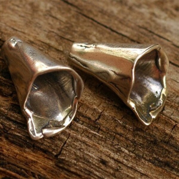 Artisan Cones with a Rustic Edge in Sterling Silver, (Pair)